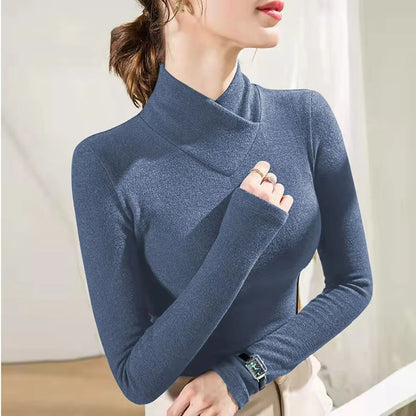 CozyLayer HalfHigh Collar Underlay Top  Thick Long Sleeve Thermal Tee 1
