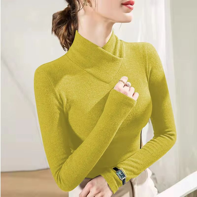 CozyLayer HalfHigh Collar Underlay Top  Thick Long Sleeve Thermal Tee 3