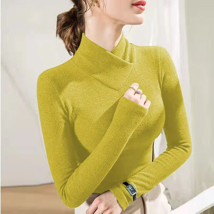 CozyLayer HalfHigh Collar Underlay Top  Thick Long Sleeve Thermal Tee 3