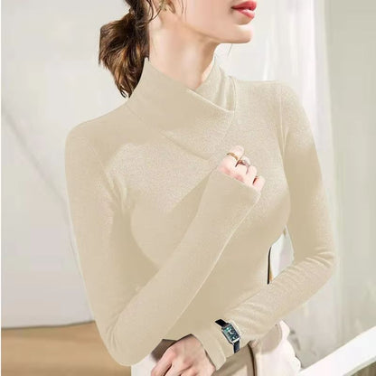 CozyLayer HalfHigh Collar Underlay Top  Thick Long Sleeve Thermal Tee 7