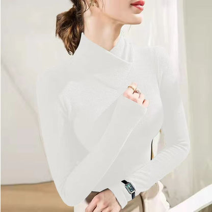 CozyLayer HalfHigh Collar Underlay Top  Thick Long Sleeve Thermal Tee 12