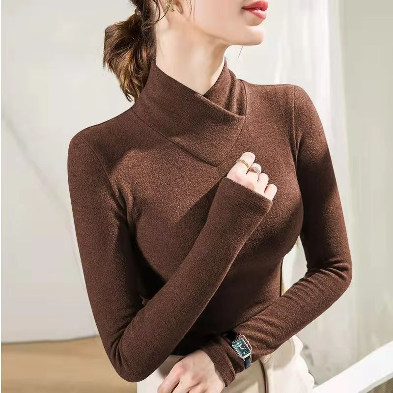 CozyLayer HalfHigh Collar Underlay Top  Thick Long Sleeve Thermal Tee 14