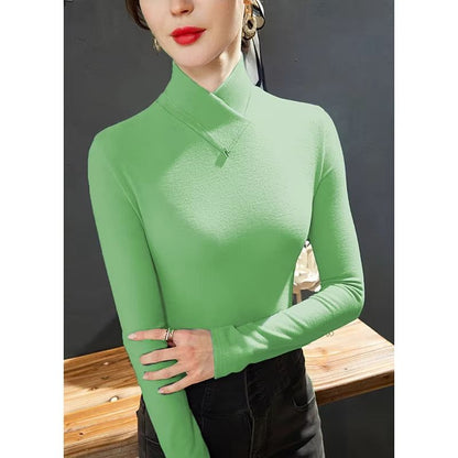 CozyContour HalfHigh Collar Warm LongSleeve Tee 10