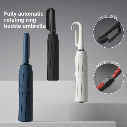 EverGuard RingBuckle Windproof Travel Umbrella  Oversized Rain  Sun Protection 1