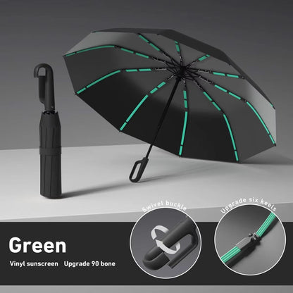 EverGuard RingBuckle Windproof Travel Umbrella  Oversized Rain  Sun Protection 11
