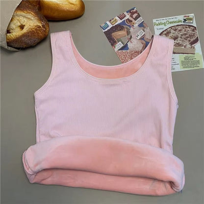 Womens Thermal Base Layer Sleeveless Seamless Velvet Undershirt 8