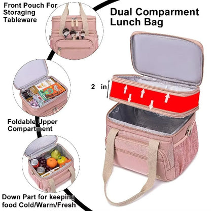 UrbanChic Insulated Lunch Bag  Dual Compartment 15 L Cooler For Women 3