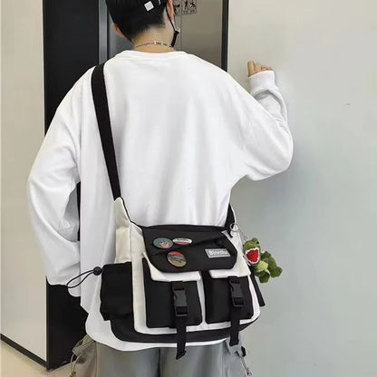 Harajuku Street Nylon Messenger  Lightweight Crossbody Bag For School  Daily Use 1
