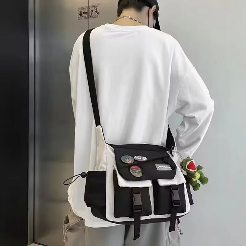 Harajuku Street Nylon Messenger  Lightweight Crossbody Bag For School  Daily Use 2