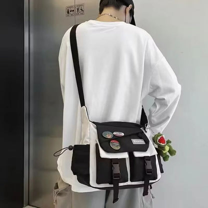 Harajuku Street Nylon Messenger  Lightweight Crossbody Bag For School  Daily Use 2