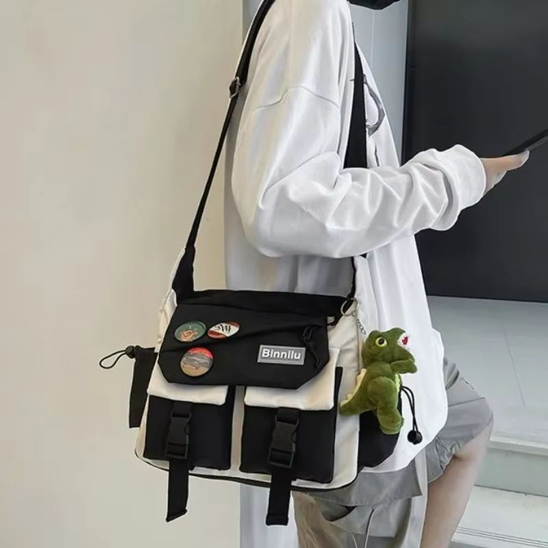 Harajuku Street Nylon Messenger  Lightweight Crossbody Bag For School  Daily Use 3