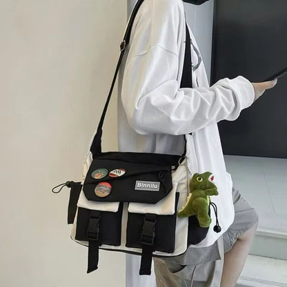Harajuku Street Nylon Messenger  Lightweight Crossbody Bag For School  Daily Use 3