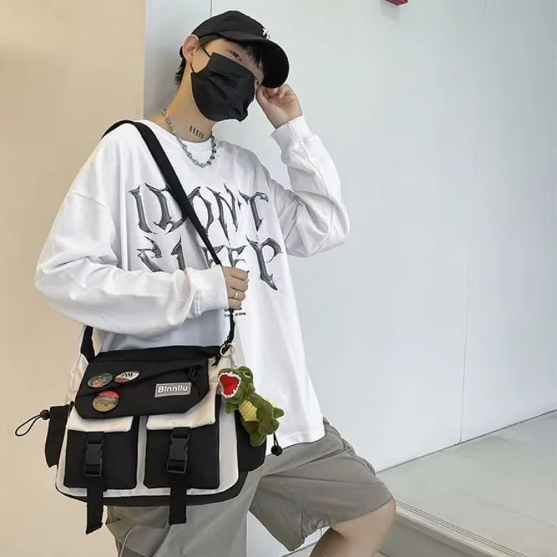 Harajuku Street Nylon Messenger  Lightweight Crossbody Bag For School  Daily Use 4