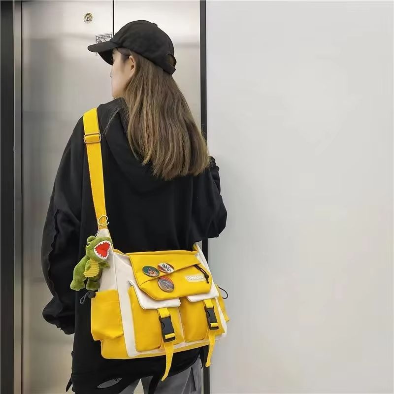 Harajuku Street Nylon Messenger  Lightweight Crossbody Bag For School  Daily Use 5
