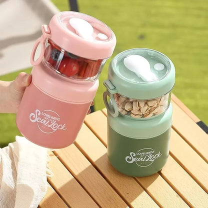 HeatLock Double-Layer Insulated Soup & Salad Cup – Portable Stainless Steel Bowl