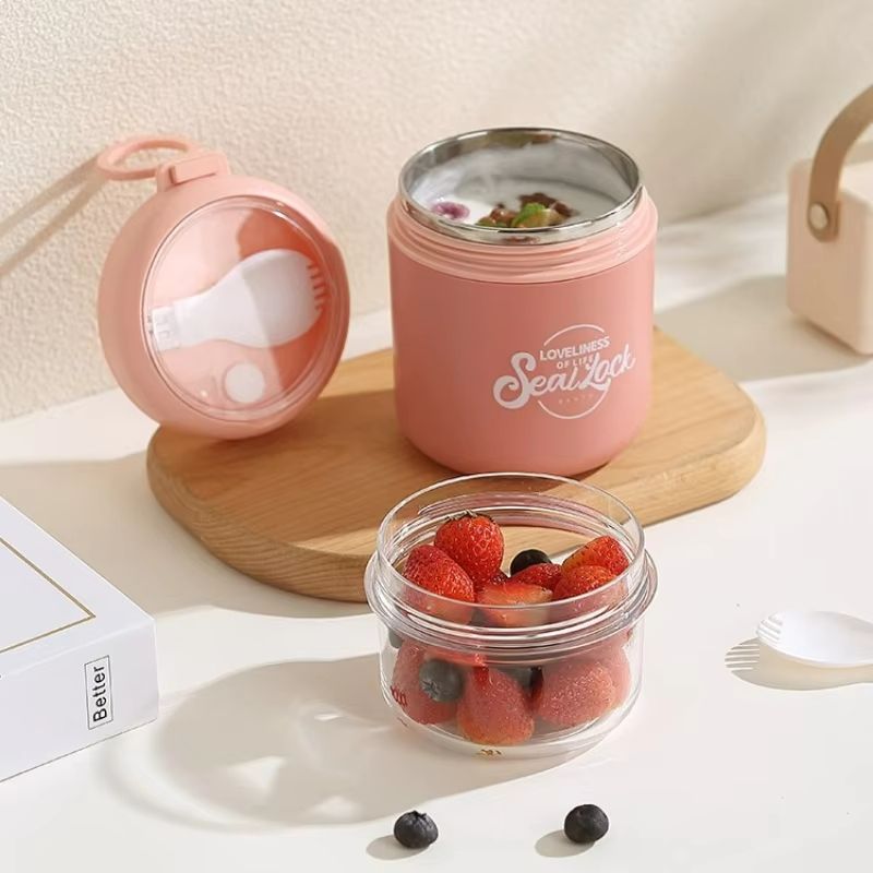 HeatLock DoubleLayer Insulated Soup  Salad Cup  Portable Stainless Steel Bowl 2