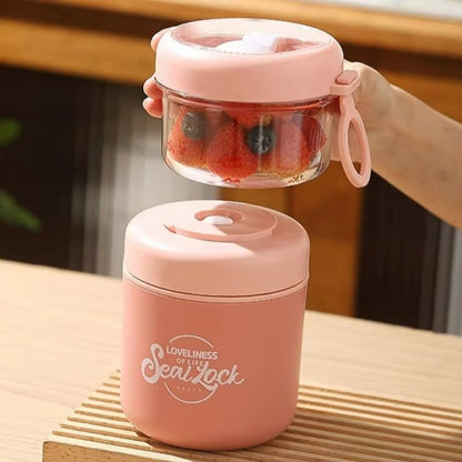 HeatLock DoubleLayer Insulated Soup  Salad Cup  Portable Stainless Steel Bowl 4