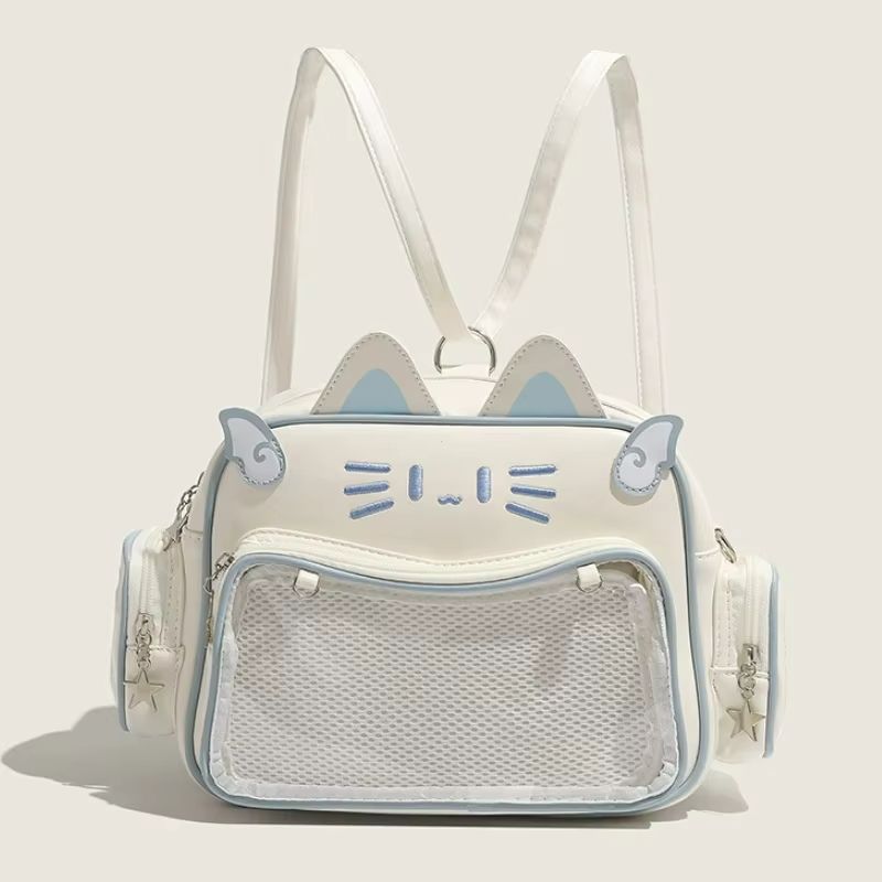 KawaiiCat Y2K Ita Bag Backpack  Transparent Pin Display CatEar Crossbody 4