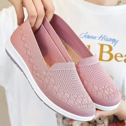 AirEase Knitted Slip-On Flats – Breathable Comfortable Mom Shoes