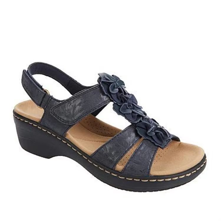 Womens Summer Wedge Sandals With Flower Design Comfortable Orthopedic Peep Toe Shoes 2