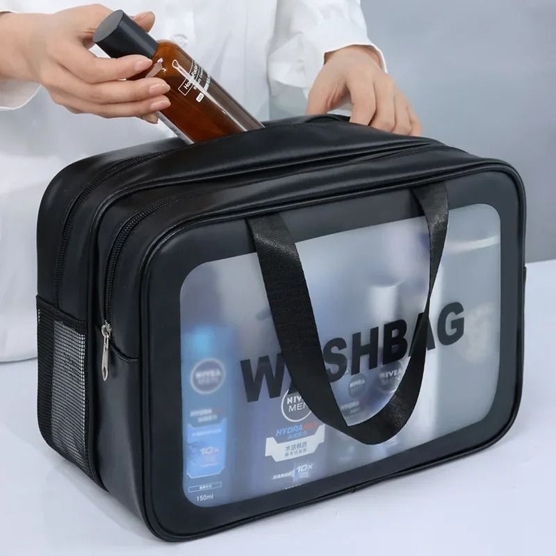 Dry Wet Separation Transparent PU Makeup Bag
