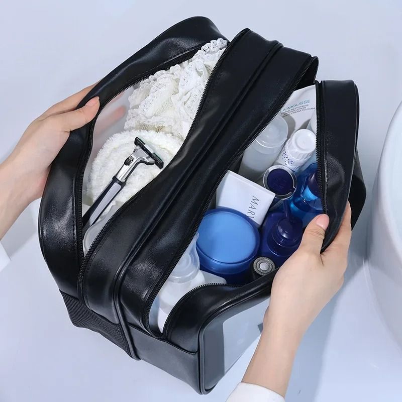 Dry Wet Separation Transparent PU Makeup Bag 2