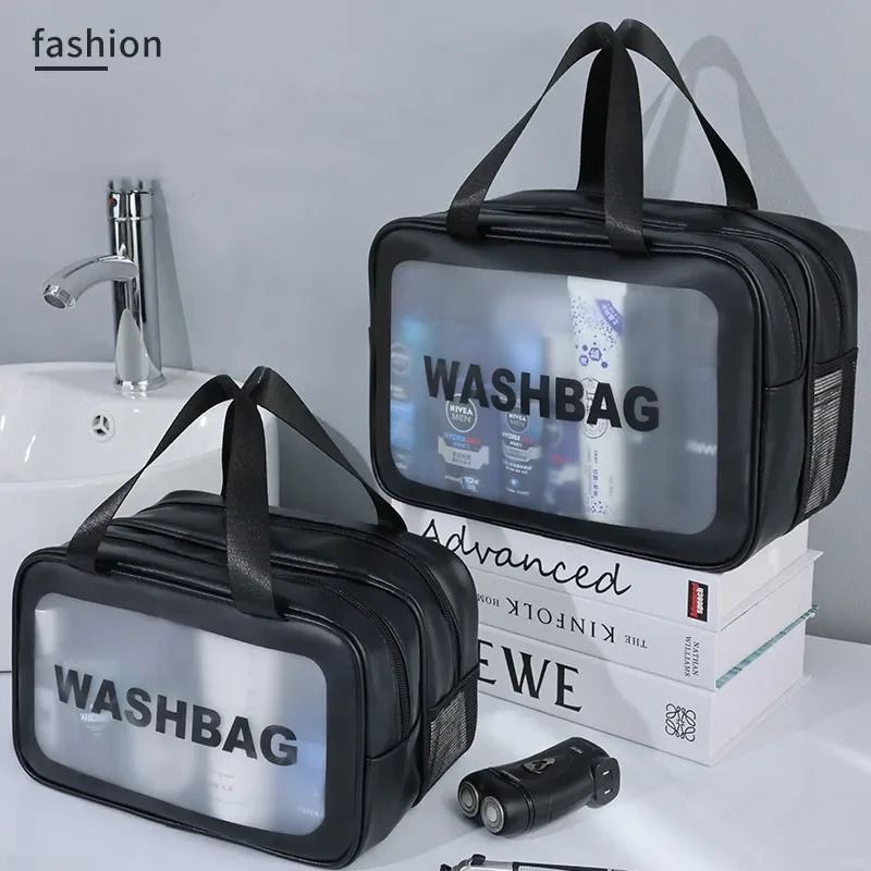Dry Wet Separation Transparent PU Makeup Bag 3