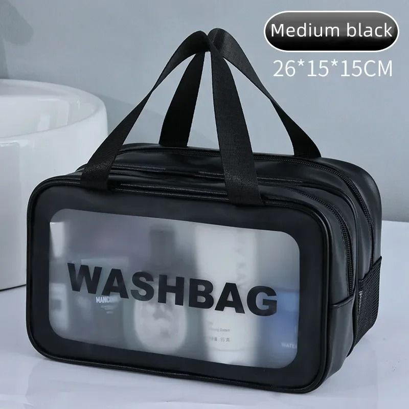Dry Wet Separation Transparent PU Makeup Bag 5