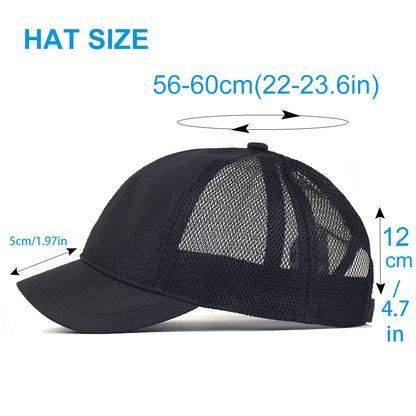 Adjustable Solid Trucker Style Low Profile Caps Summer Mesh Short Brim Baseball Cap Men Women Breat 1