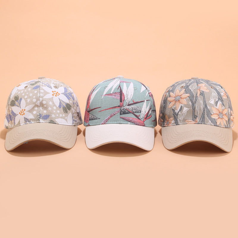 Leaves Printed Baseball Caps for Men Women, Cotton Adjustable Fashion Sun Visor Hat, Unisex Outdoor Summer Cap