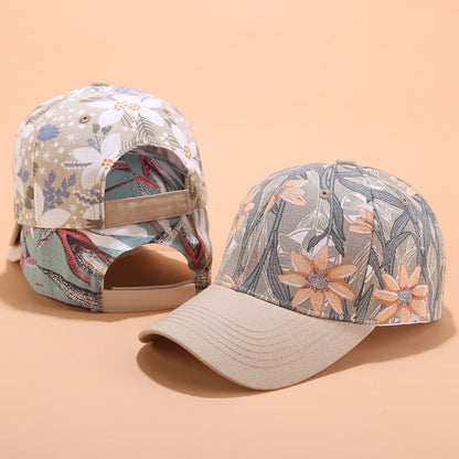 Leaves Printed Baseball Caps for Men Women, Cotton Adjustable Fashion Sun Visor Hat, Unisex Outdoor Summer Cap