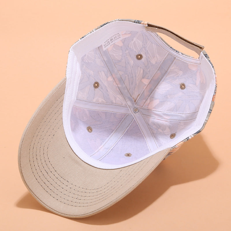 Leaves Printed Baseball Caps for Men Women, Cotton Adjustable Fashion Sun Visor Hat, Unisex Outdoor Summer Cap