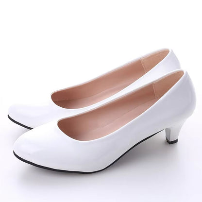 SilkStride Nude Mid Heel Pumps  Comfortable Office And Wedding Guest Heels 6