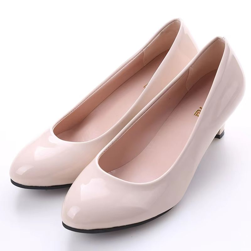 SilkStride Nude Mid Heel Pumps  Comfortable Office And Wedding Guest Heels 7