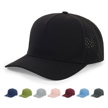 5 Panel Mesh Baseball Cap for Men Women with Custom Logo, High Quality Summer Sun Protection Visor Cap Black Navy