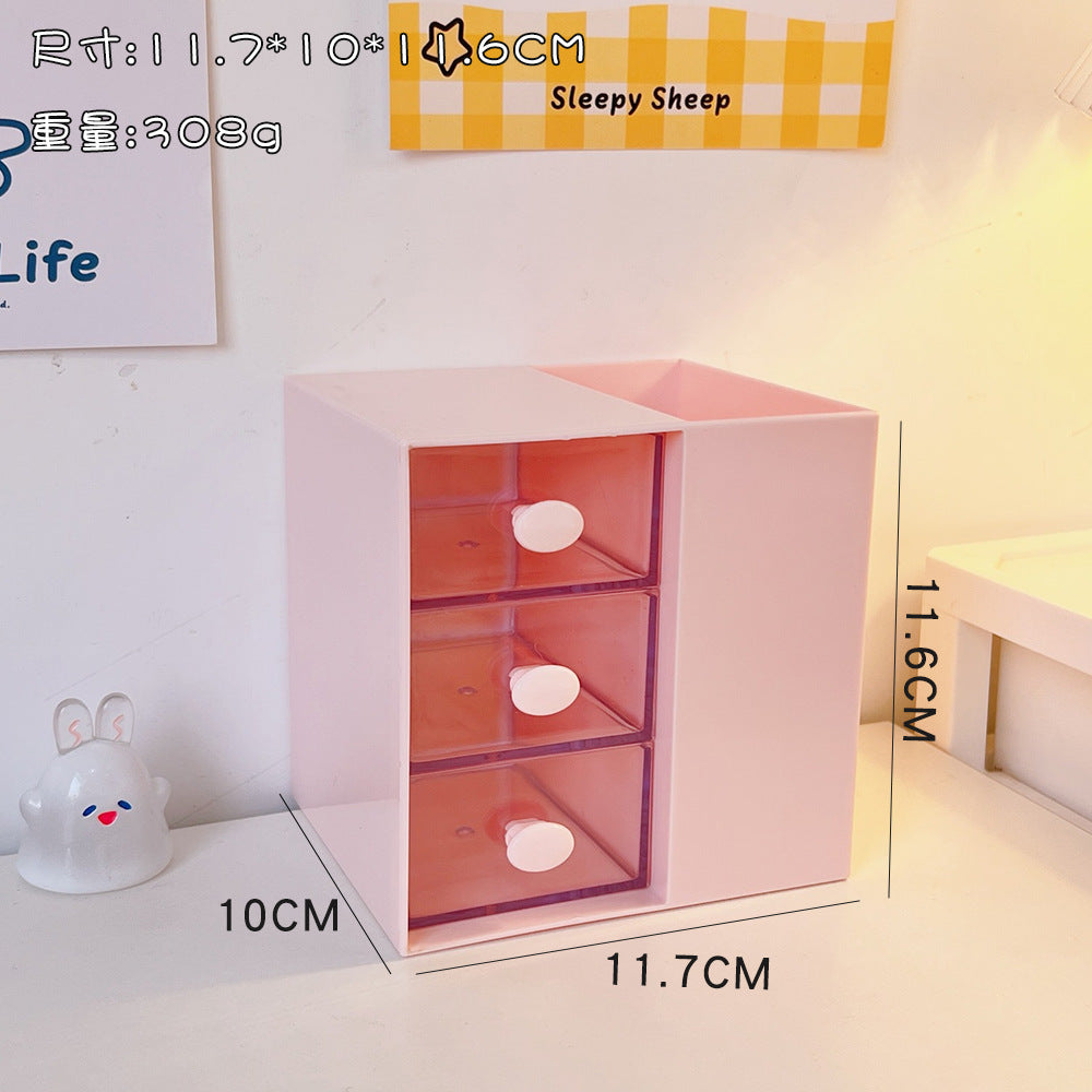Cute Cartoon Storage Box, Style Multifunctional Desktop Organizer for Student Stationery Supplies