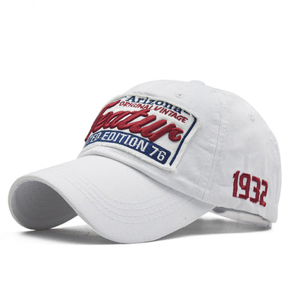 Summer Cotton Baseball Cap for Men and Women, Letter Embroidery Snapback, Adjustable Outdoor Casual Fashion Hat