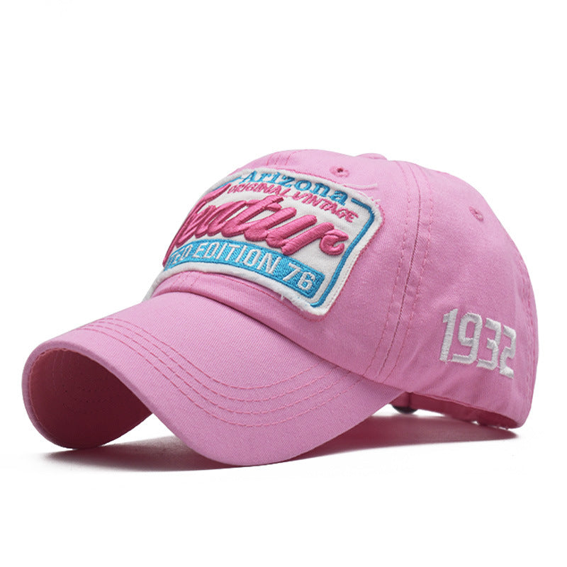 Summer Cotton Baseball Cap for Men and Women, Letter Embroidery Snapback, Adjustable Outdoor Casual Fashion Hat