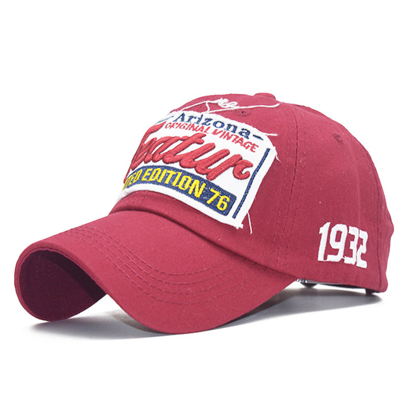 Summer Cotton Baseball Cap for Men and Women, Letter Embroidery Snapback, Adjustable Outdoor Casual Fashion Hat