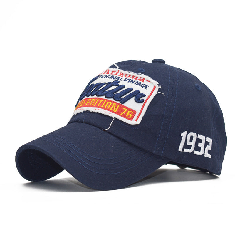 Summer Cotton Baseball Cap for Men and Women, Letter Embroidery Snapback, Adjustable Outdoor Casual Fashion Hat