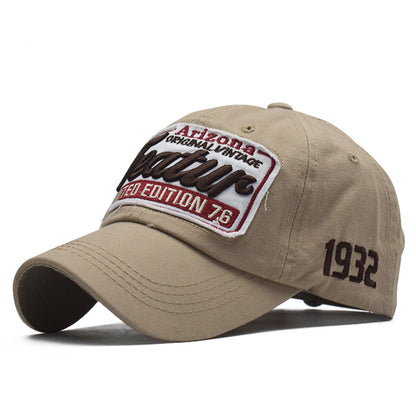 Summer Cotton Baseball Cap for Men and Women, Letter Embroidery Snapback, Adjustable Outdoor Casual Fashion Hat