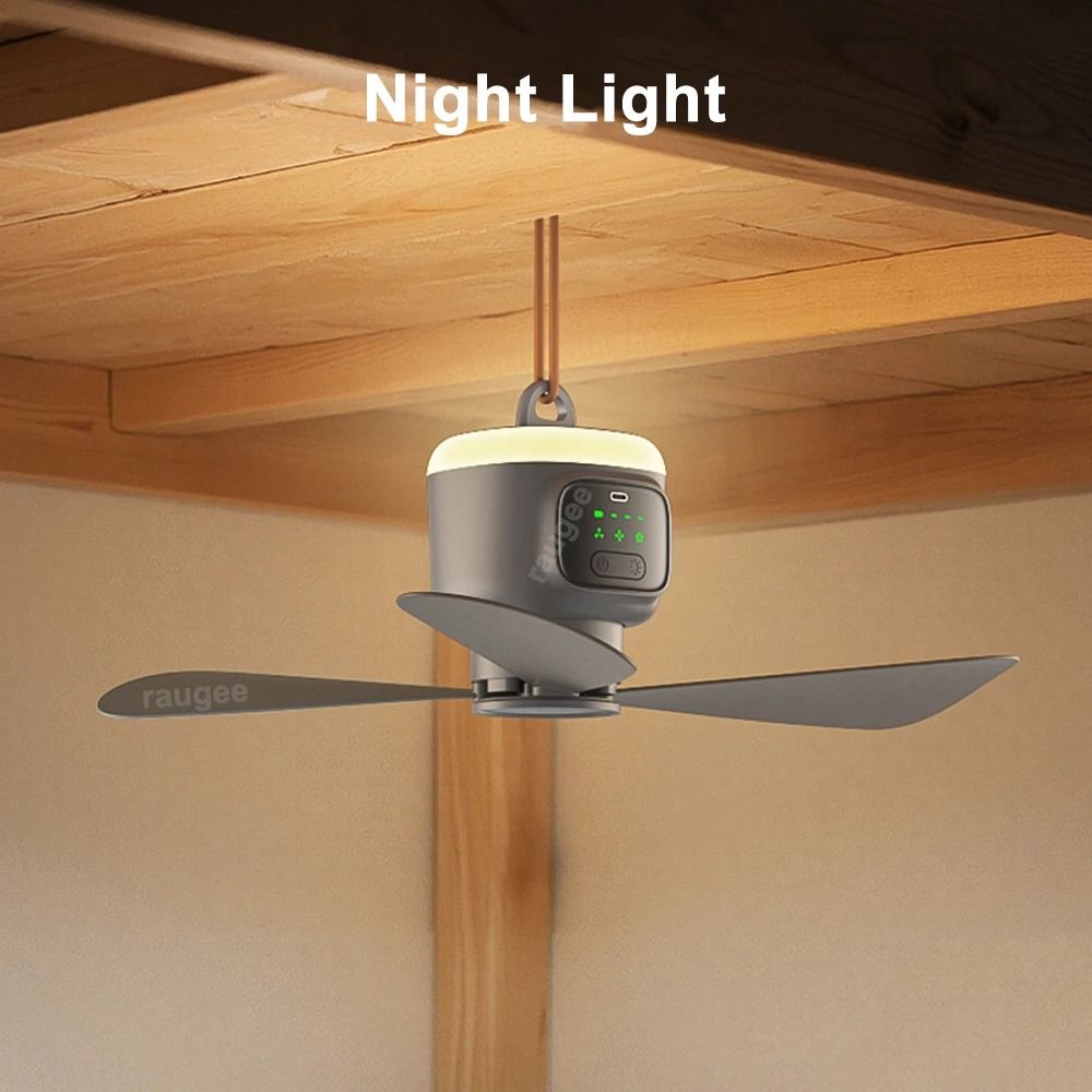 Portable Ceiling Fan Rechargeable Air Circulator With LED Light And Remote Control 5