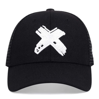 Spring Summer Outdoor Adjustable Casual Hats, Unisex X Letter Embroidery Baseball Net Caps, Sports Golf Sunscreen Cap