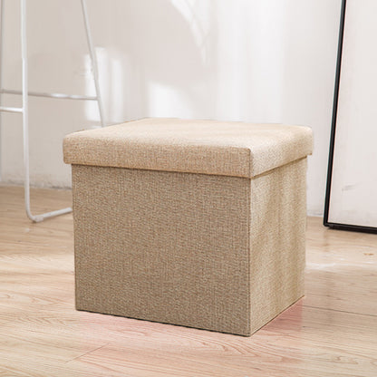 1pc Foldable Fabric Storage Stool, Multifunctional Home Organizer for Shoes, Toys & More, Space-Saving Storage Box