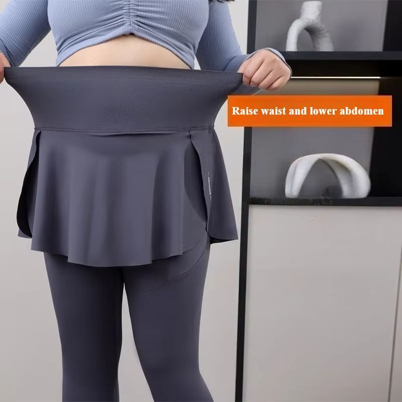 Plus Size High Waisted Skirt Leggings With Pockets For Yoga And Gym 1