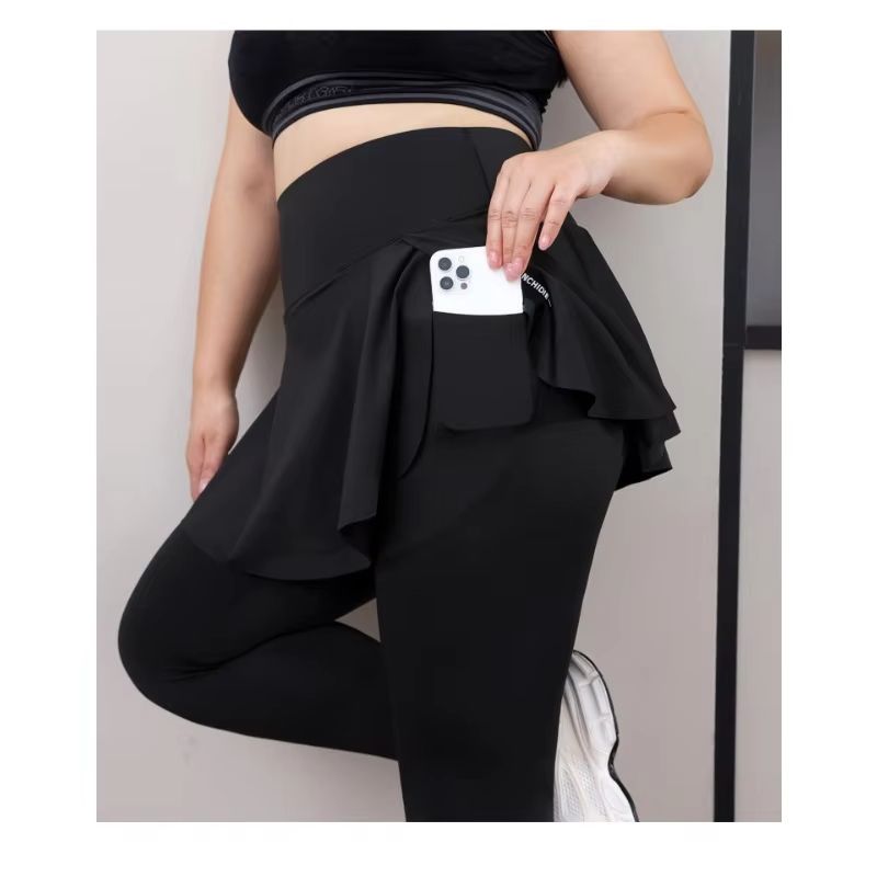 Plus Size High Waisted Skirt Leggings With Pockets For Yoga And Gym 3