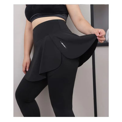 Plus Size High Waisted Skirt Leggings With Pockets For Yoga And Gym 4