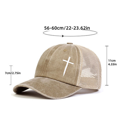 Fashion Faith Embroidery Baseball Cap, Cotton Snapback Hat Unisex, Men Women Hip Hop Trucker Caps for Spring Summer