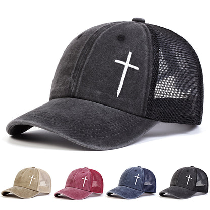 Fashion Faith Embroidery Baseball Cap, Cotton Snapback Hat Unisex, Men Women Hip Hop Trucker Caps for Spring Summer