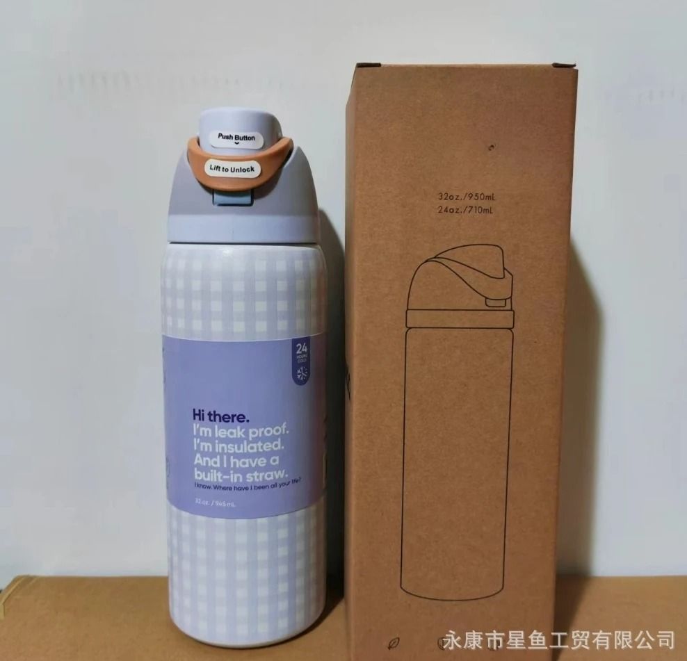 Double Wall Vacuum Fruit Infuser Water Bottle 24oz 32oz Leakproof Insulated Tumbler With Straw 24